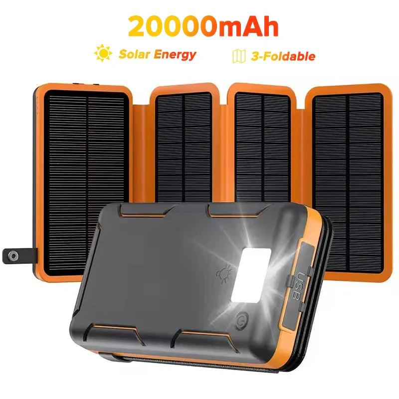 Batterie portable solaire 20000mAh | Préparation d'urgence
