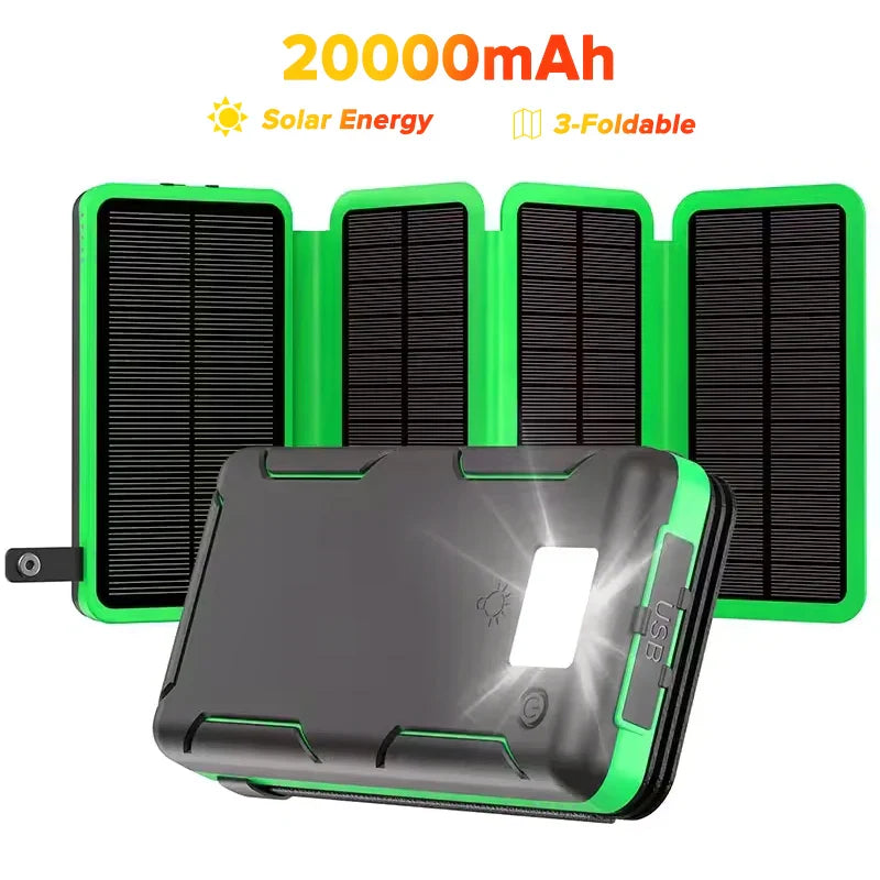 Batterie portable solaire 20000mAh | Préparation d'urgence